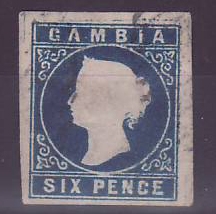 Gambie Gambia 6p Cameo oblitéré FAUX Forgery