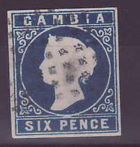 Gambie Gambia 6p Cameo oblitéré FAUX Forgery