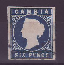 Gambie Gambia 6p Cameo oblitéré FAUX Forgery