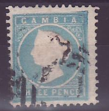 Gambie Gambia 6p Cameo oblitéré FAUX Forgery