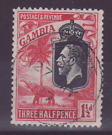 Gambie Gambia Cancelled Basse 1 1/2d value Elephant
