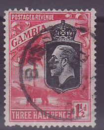 Gambie Gambia Cancelled Basse 1 1/2d value Elephant