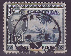 Gambie Gambia Cancelled Basse 1 1/2d value Elephant