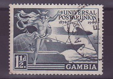 Gambie Gambia Cancelled Basse 1 1/2 d value UPU
