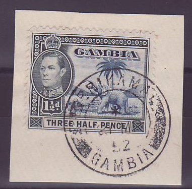 Gambie Gambia Cancelled Brikama 1 1/2d Elephant