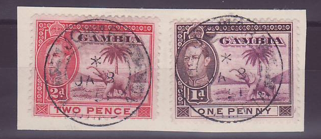 Gambie Gambia Cancelled Gunjur Parcel 2d + 1d Elephant