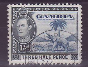 Gambie Gambia Cancelled Karantaba  1 1/2d Elephant
