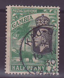 Gambie Gambia Cancelled Kau-Ur  1/2d Elephant