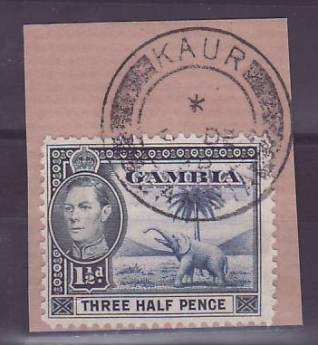 Gambie Gambia Cancelled Kau-Ur  1 1/2d Elephant