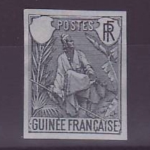 Guinee Berger Pulas Essai en noir non dentelé