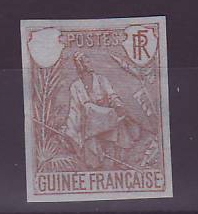 Guinee Berger Pulas Essai en brun non dentelé