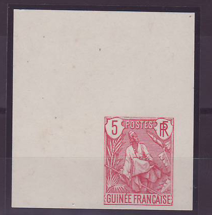 Guinee Berger Pulas Essai en rouge non dentelé