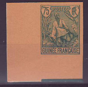Guinee Berger Pulas n°29 75c Vert non dentelé coin de feuille