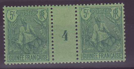 Guinee Berger Pulas n°32 5F Vert Millesime 4 ** Sans charniere SUP