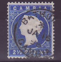 Gambie Gambia Cancelled Bathurst 2 1/2p Cameo 
