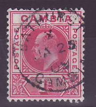 Gambie Gambia Cancelled Bathurst 1p Edward VII