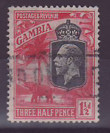 Gambie Gambia Cancelled Steamer 1 1/2p Elephant Posted on steamer