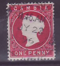Gambie Gambia Cancelled Paquebot Liverpool 1p Cameo Posted on steamer