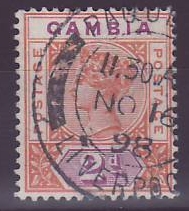 Gambie Gambia Cancelled Paquebot Liverpool 2 p Victoria Posted on steamer