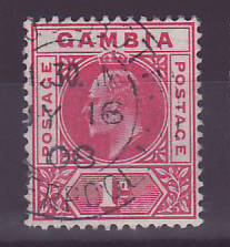 Gambie Gambia Cancelled Paquebot Liverpool 1 p Edward VII Posted on steamer