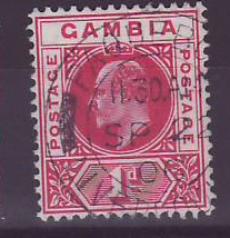 Gambie Gambia Cancelled Paquebot Liverpool 1 p Edward VII Posted on steamer