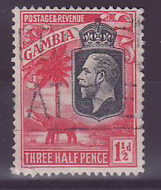 Gambie Gambia Cancelled Paquebot Posted at Sea 1 1/2d Elephant 