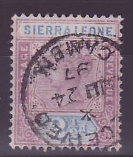 Gambie Gambia Sierra Leone stamps with Received Gambia cancellation 2 1/2d 