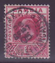 Gambia 1/d Edward VII mit Stempel Dakar Senegal