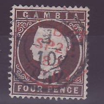 Gambie Gambia 4p Cameo Rare cancellation