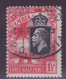 Gambie Gambia 1 1/2 d Elephant with Registered GPO Gambia cancel