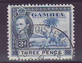 Gambie Gambia 3 d Elephant with Registered GPO Gambia cancel