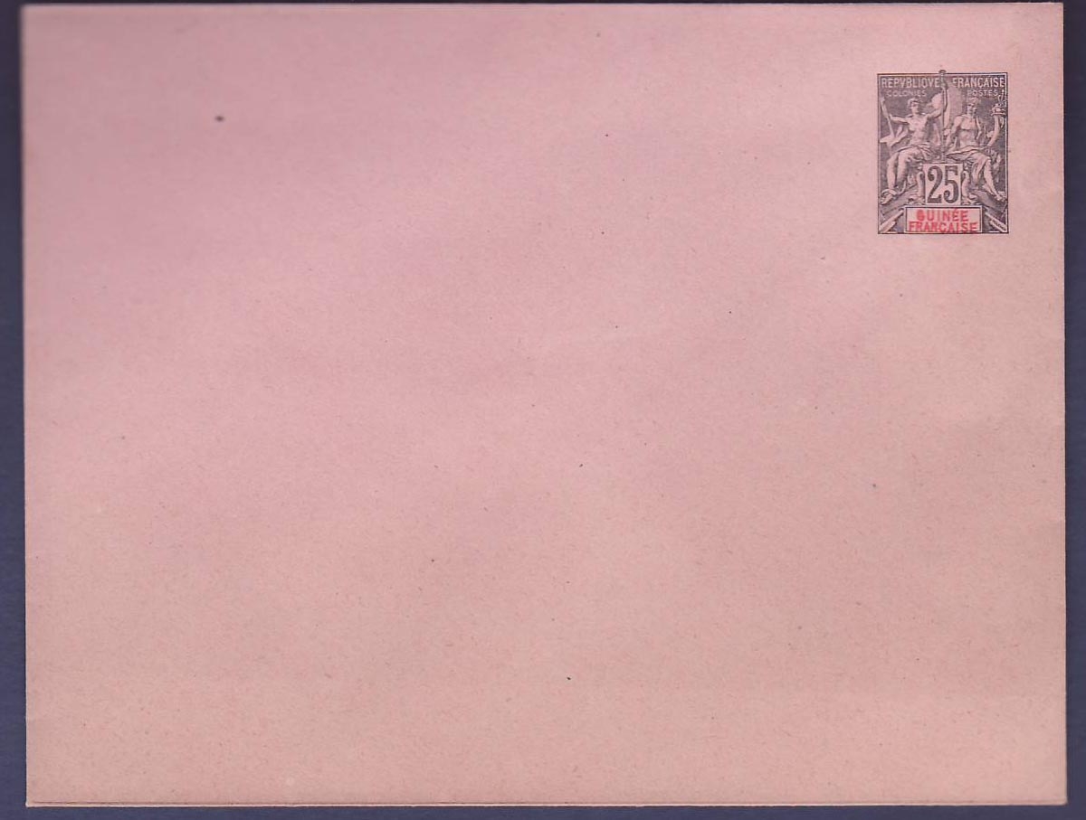 Guinee Entier Postal 14 5*11cm 25c Groupe Marron Neuf