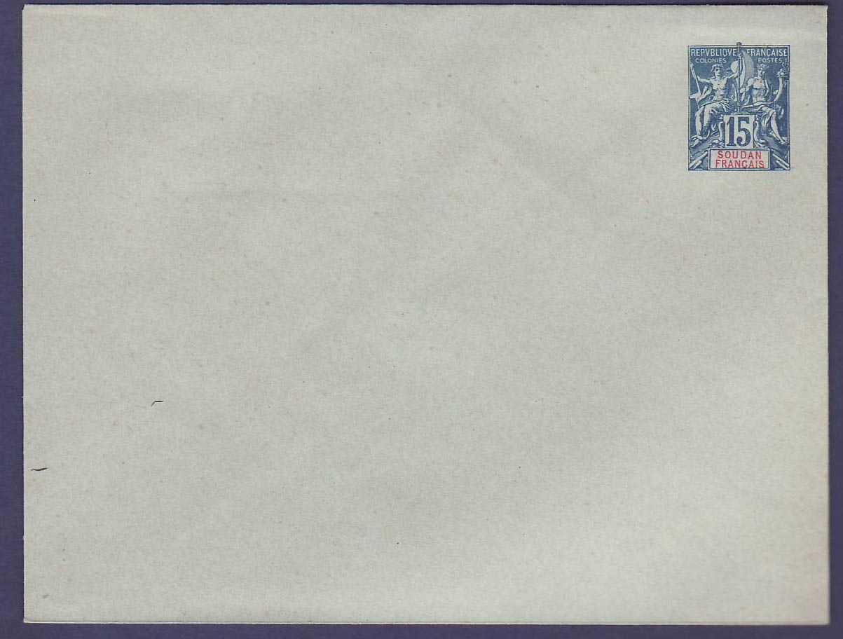 Soudan Entier Postal 14 5*11cm 15c Groupe Bleu Neuf