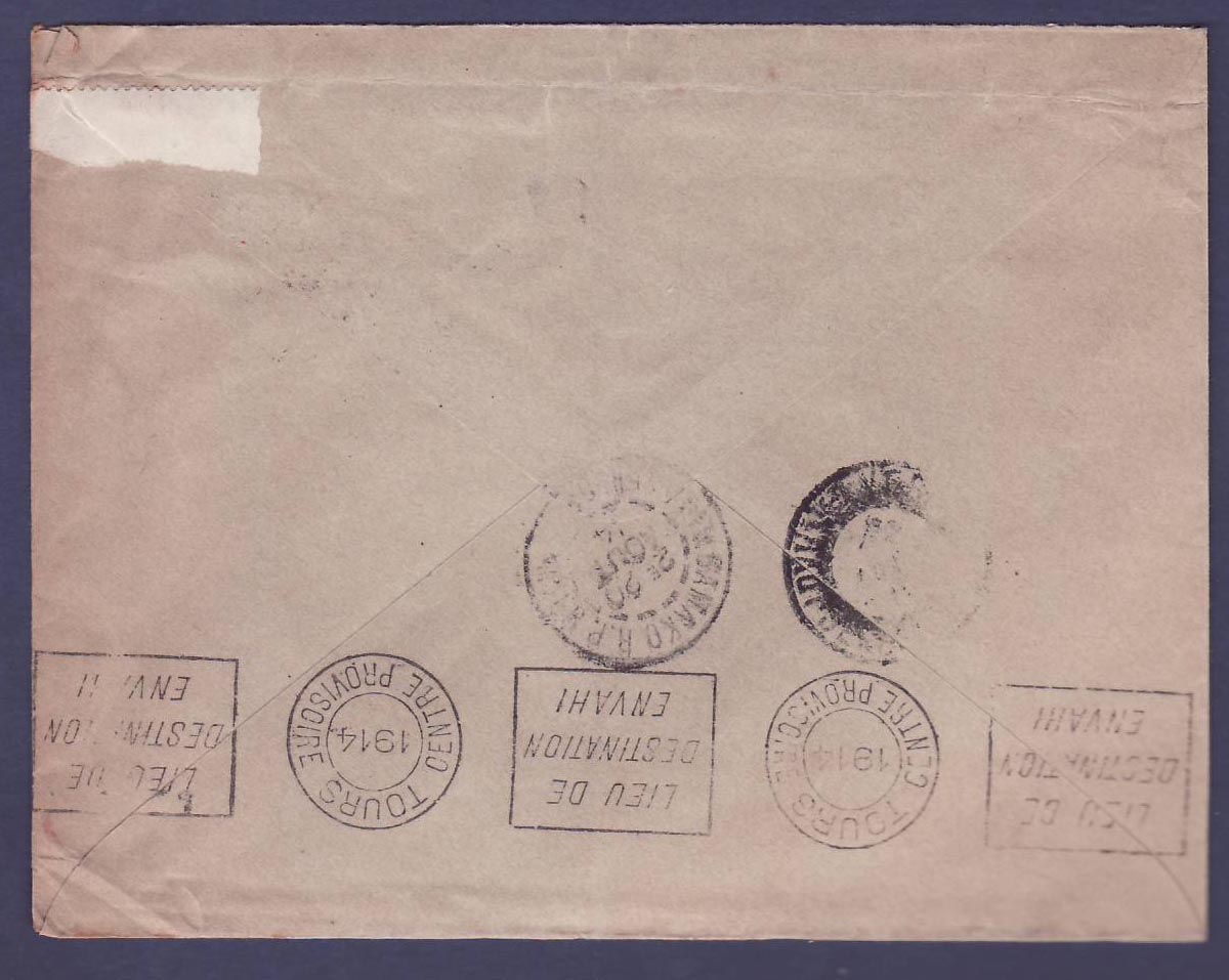Haut Senegal & Niger Entier Postal cachet 9 AOUT 14 pour Mohon  Ardennes — Rückseite