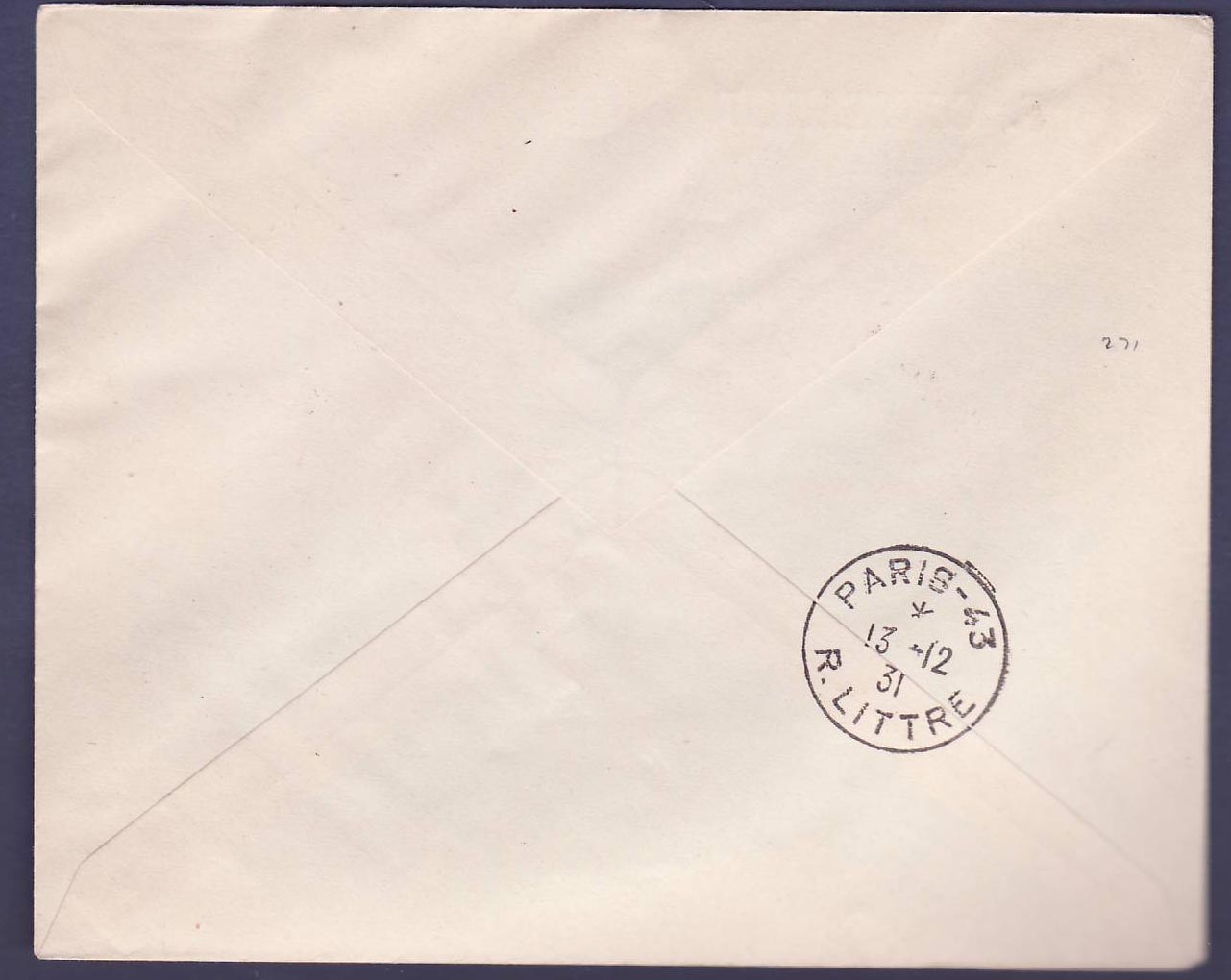 Lettre Guinee Gue de Kitim + Exposition colonaile valeur rouge SANS Surcharge  belle variété  obl Kankan 21 NOV 31 Rare — Rückseite