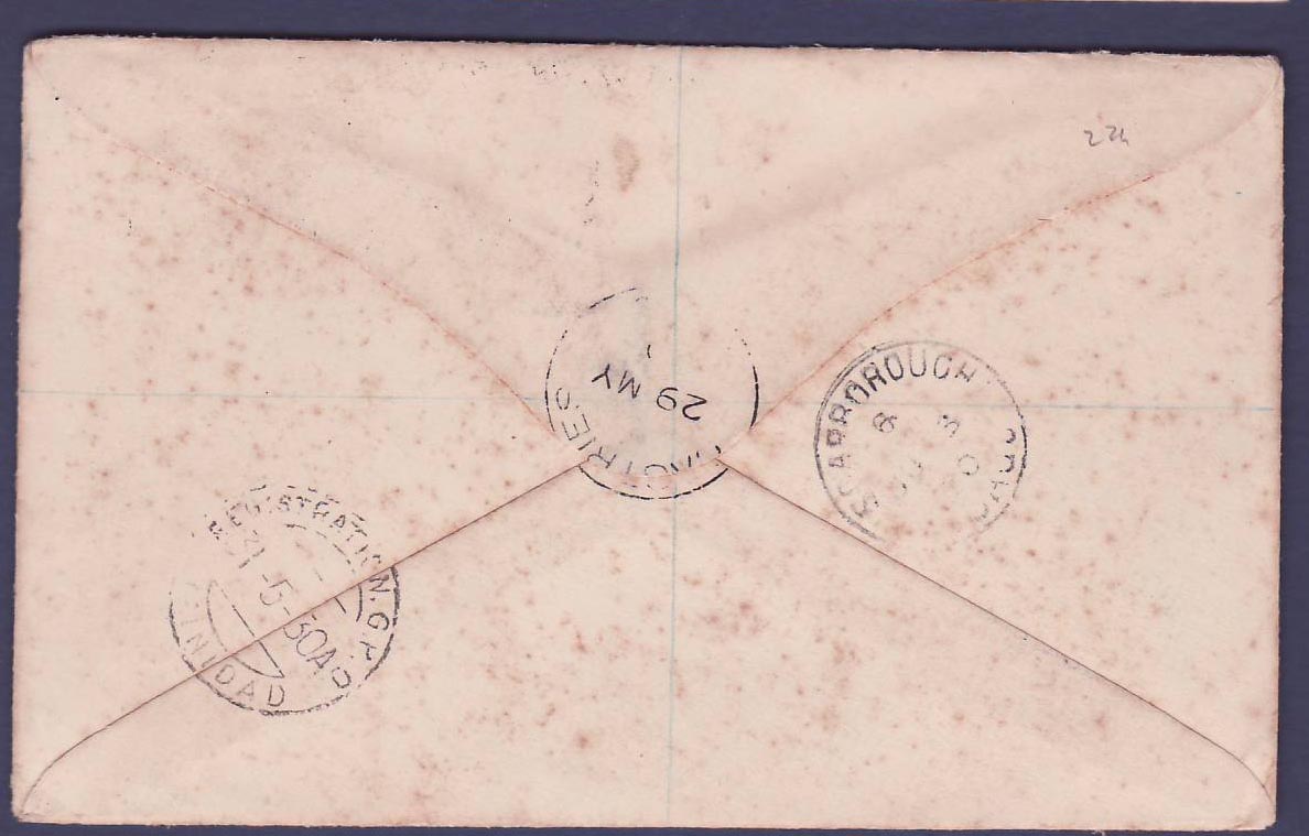 Cover  St Lucia First Air Mail St Lucia Tobago 29 MY 30 — Rückseite