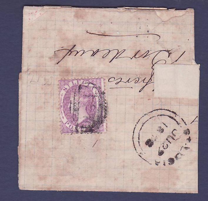 St Lucia SG 17 on small enveloppe dated 28 JUIN 1878