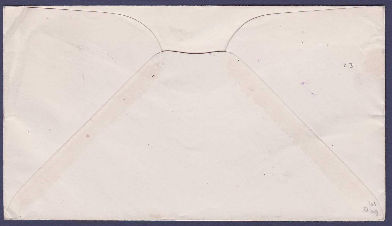 St Lucia 1d Bermdua Boat issue on Castries cover dated 17 JU 35 with unusual RMS Lady Nelson Mailed at Sea cancellation  — Rückseite
