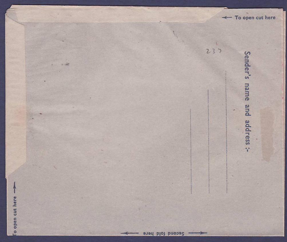 St Lucia Aerogram canc Soufriere 52  Aigle Eagle — Rückseite