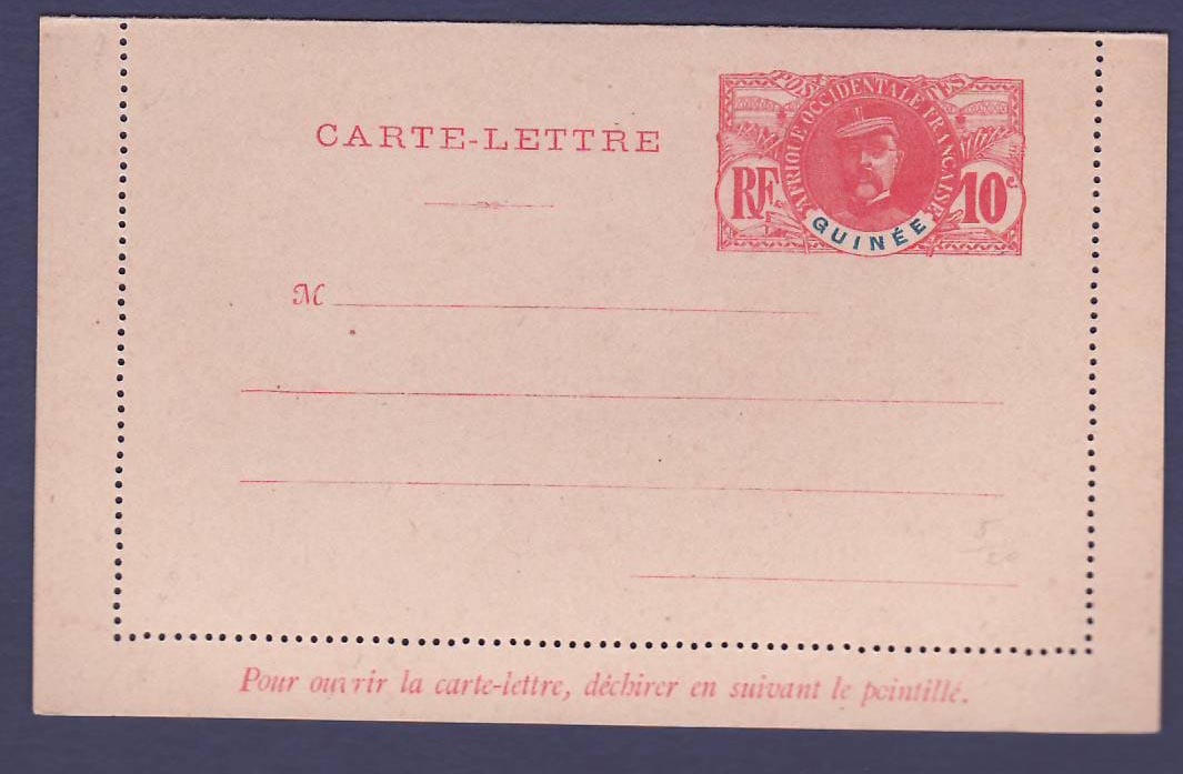 Guinee Entier Postal  10c Neuf Faidherbe