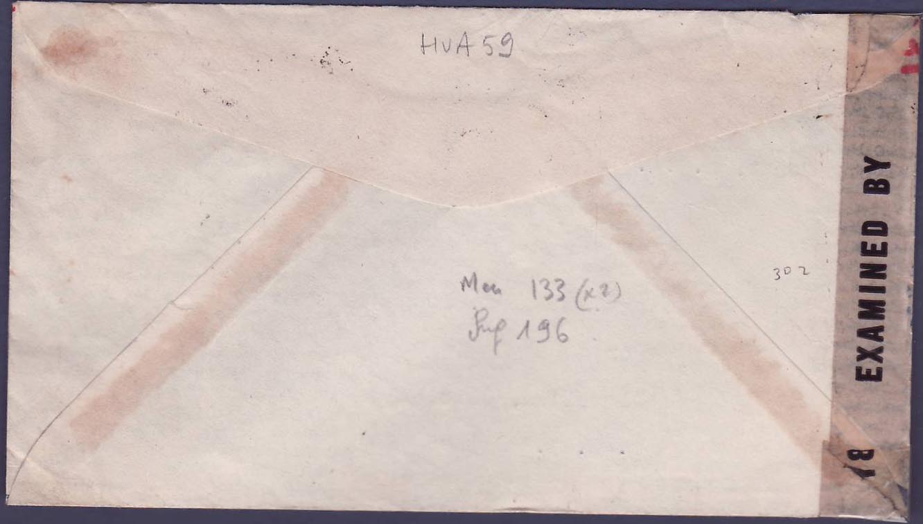 Mauritanie Lettre Censuree Bobo Dioulasso 19 JUI 45 pour Cleveland  USA — Back