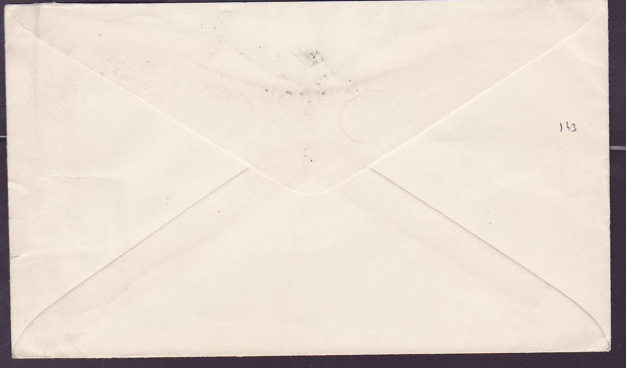 St Lucia Lucie 1 1/2d cover with Castries canc dated 1937  for Glasgow  Scotland — Rückseite