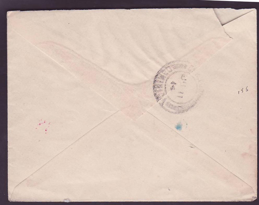 Dominique Dominica Cover with rare Colihaut cancel dated JU 10 14  to Chicago  USA — Rückseite