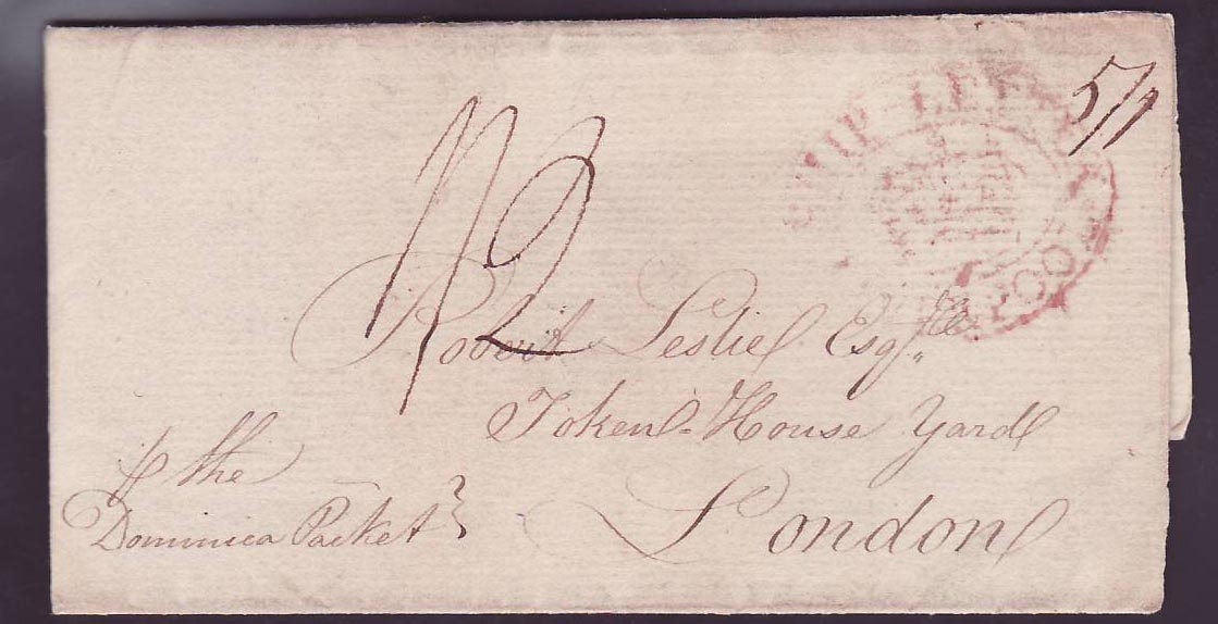 Dominique Dominica Rare 1807 cover to London