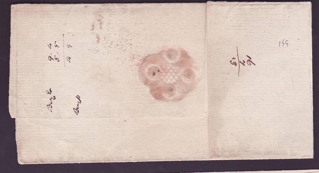 Dominique Dominica Rare 1807 cover to London — Rückseite