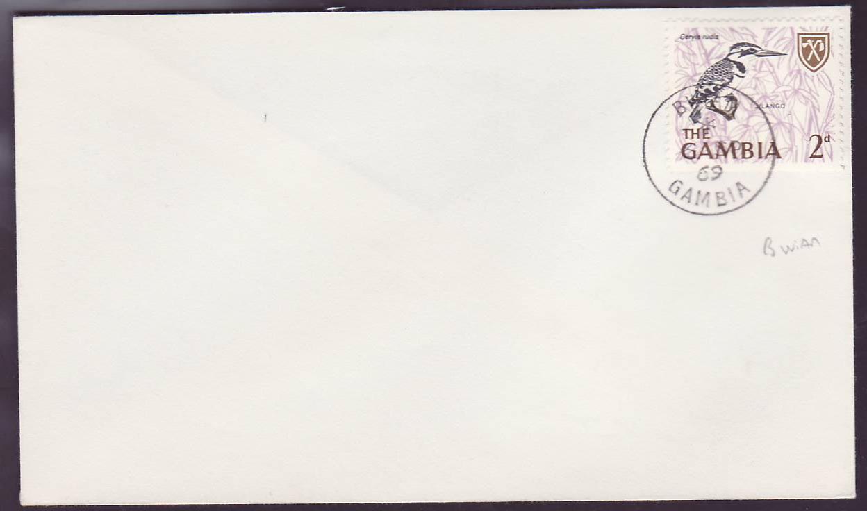 Gambie Gambia Bwiam cover with 2d Jilango Bird stamp canc 1969