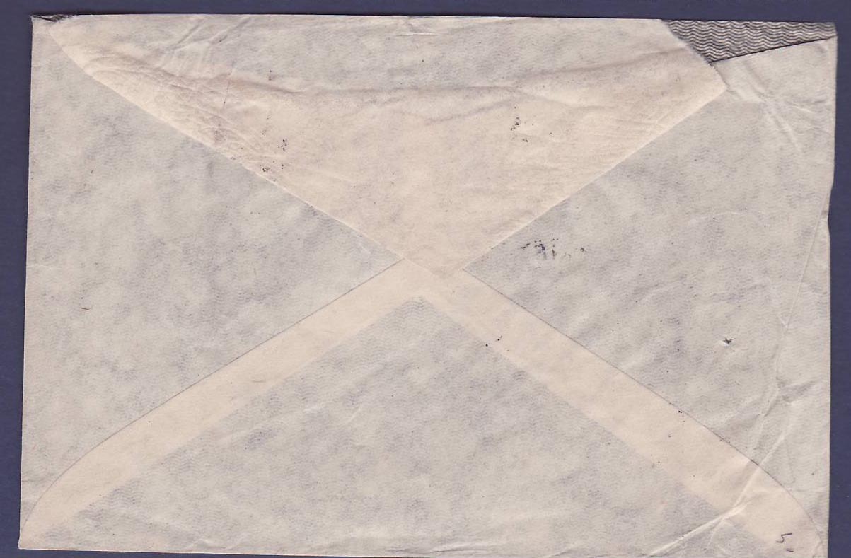 St Lucia Lucie Castries cover to England  dated unclear — Rückseite