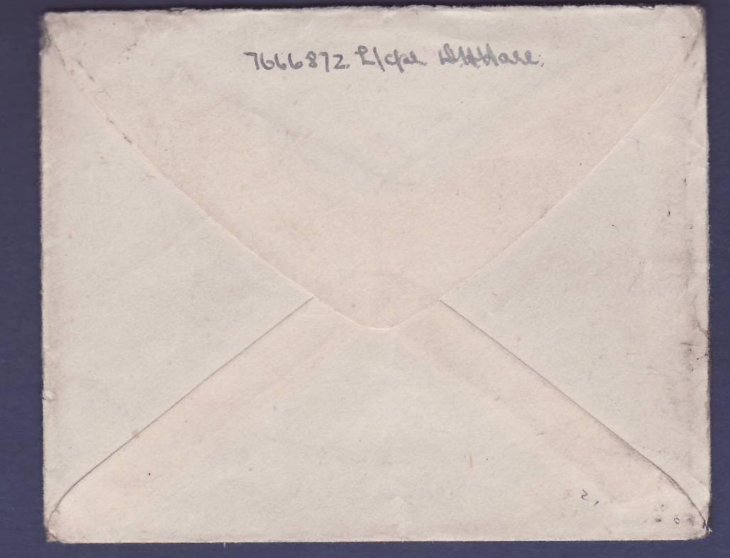 Gambie Gambia Field Post Office cover wih 19 JA 42 cancellation  censor handstamp  to Glasgow  for Scotland — Verso