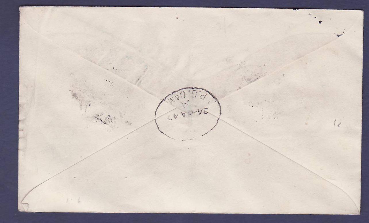 Gambie Gambia GVI set with pair with rare KUNTA-Ur cancellation  dated 1947  to Grimsby  England — Rückseite