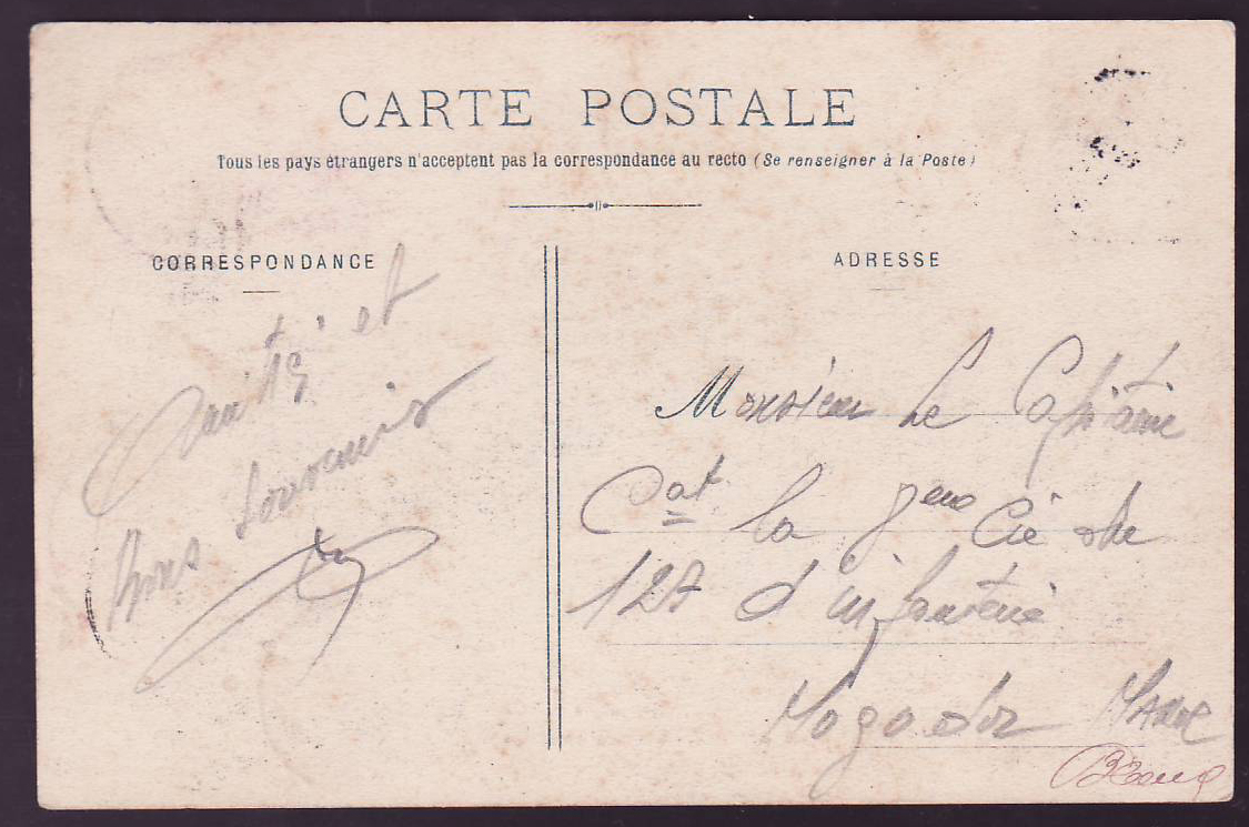 Carte Postale Mauritanie Bellay 5c avec tampon T pour Timbre Taxe  Timbre FM Semeuse et Timbre Blanc a 5cts cad Kaedi 14 — Back